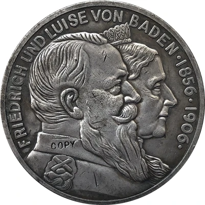 Немецкий 1906 5 Mark coin copy 38 мм|copy|copy coinscopy 1:1 |