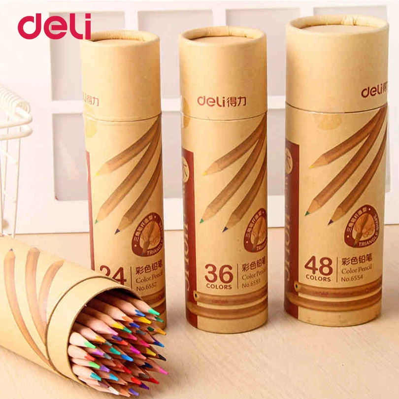 Deli 2017 Набор цветных карандашей канцелярские принадлежности для школы 12/18/24/36/48