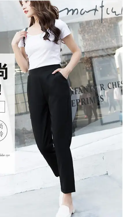 Style Side Zipper Women's Pants High Waist Black OL Office Work Lady Slim Feet Trousers 2022 female Fashion Pencil Pant