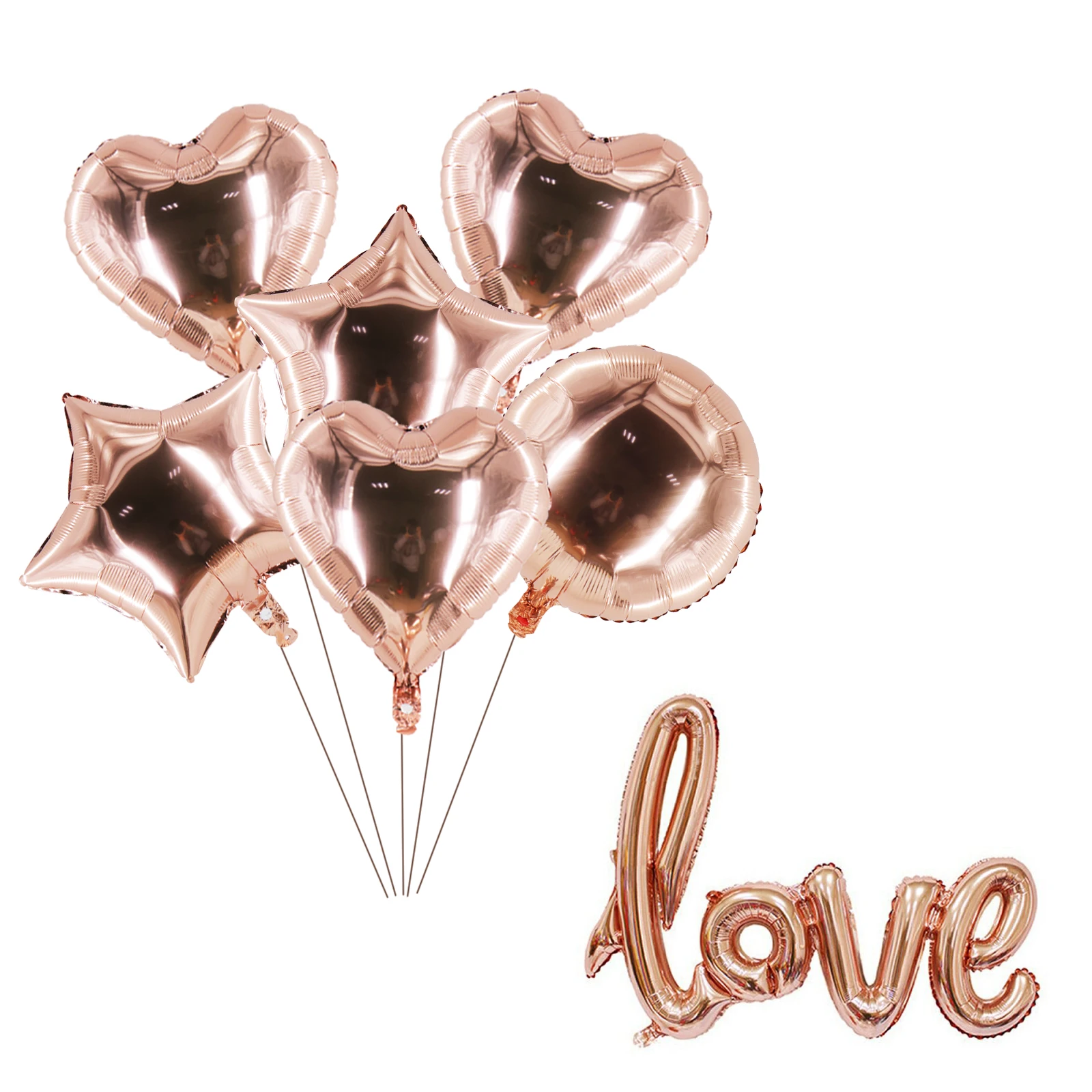 Свадебные украшения для любви воздушные шары розовое золото вечеринки с днем