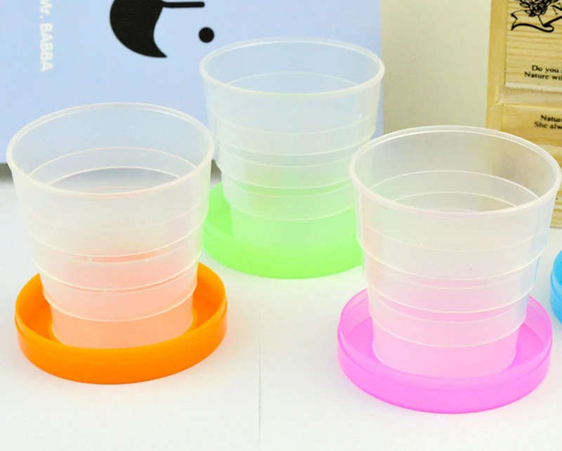 200 мл складные пластиковые чашки Портативные телескопические для кемпинга