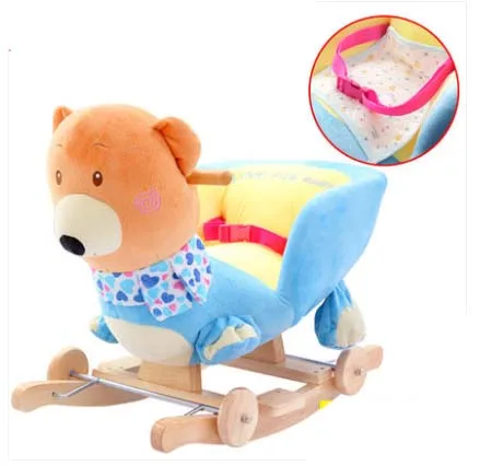 Kingtoy плюшевые Детское кресло-качалка для детей; из дерева качающееся сиденье Дети Поездка на свежем воздухе на кресло-качалка, который учится ходить