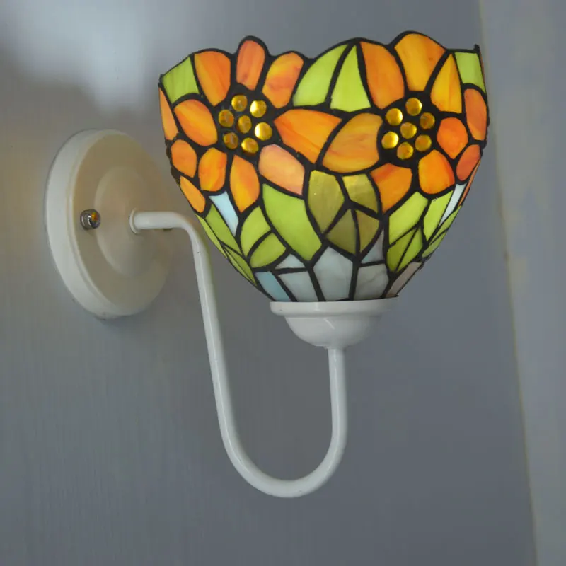 Настенный светильник Tiffany Подсолнух Сельский витраж настенные бра русалки для