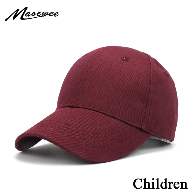 

2018 New Solid color Children Baseball Cap with Spring Summer Hip hop boy girl Baby hats for 3-8 years old Wine Snapback Caps