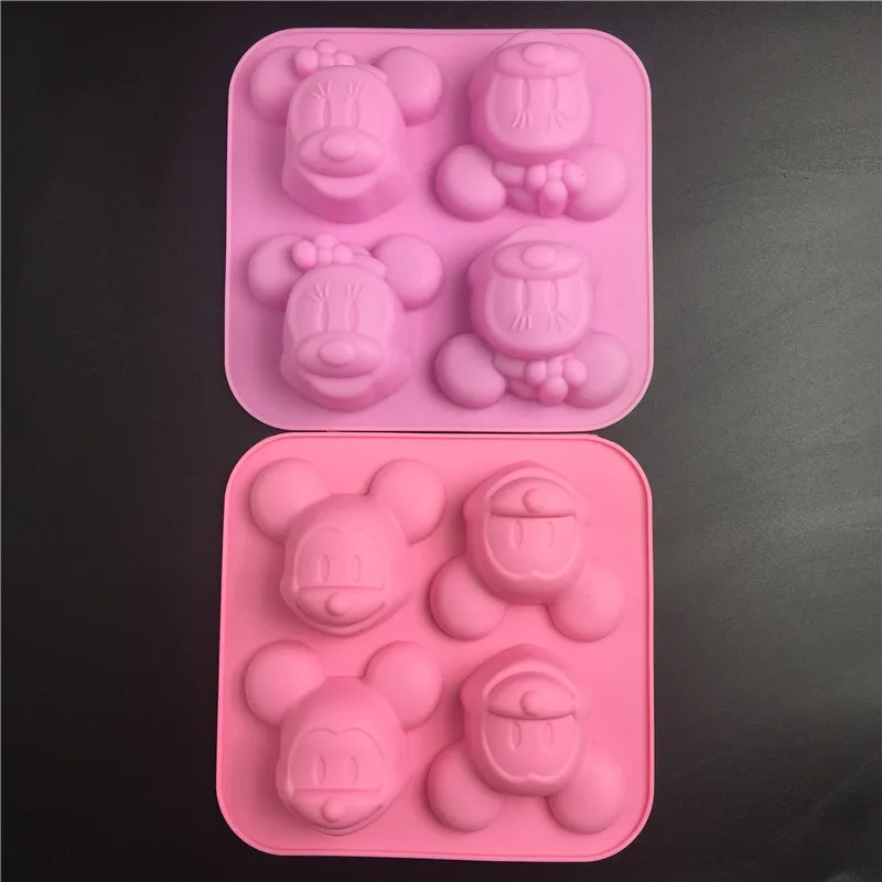 Мультипликационный персонаж с 4 отверстиями силиконовая форма для льда формы