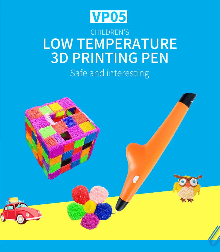 Anet VP05 низкотемпературная безопасная DIY 3D ручка с PCL нитью DIY ручка для рисования для детей подарок
