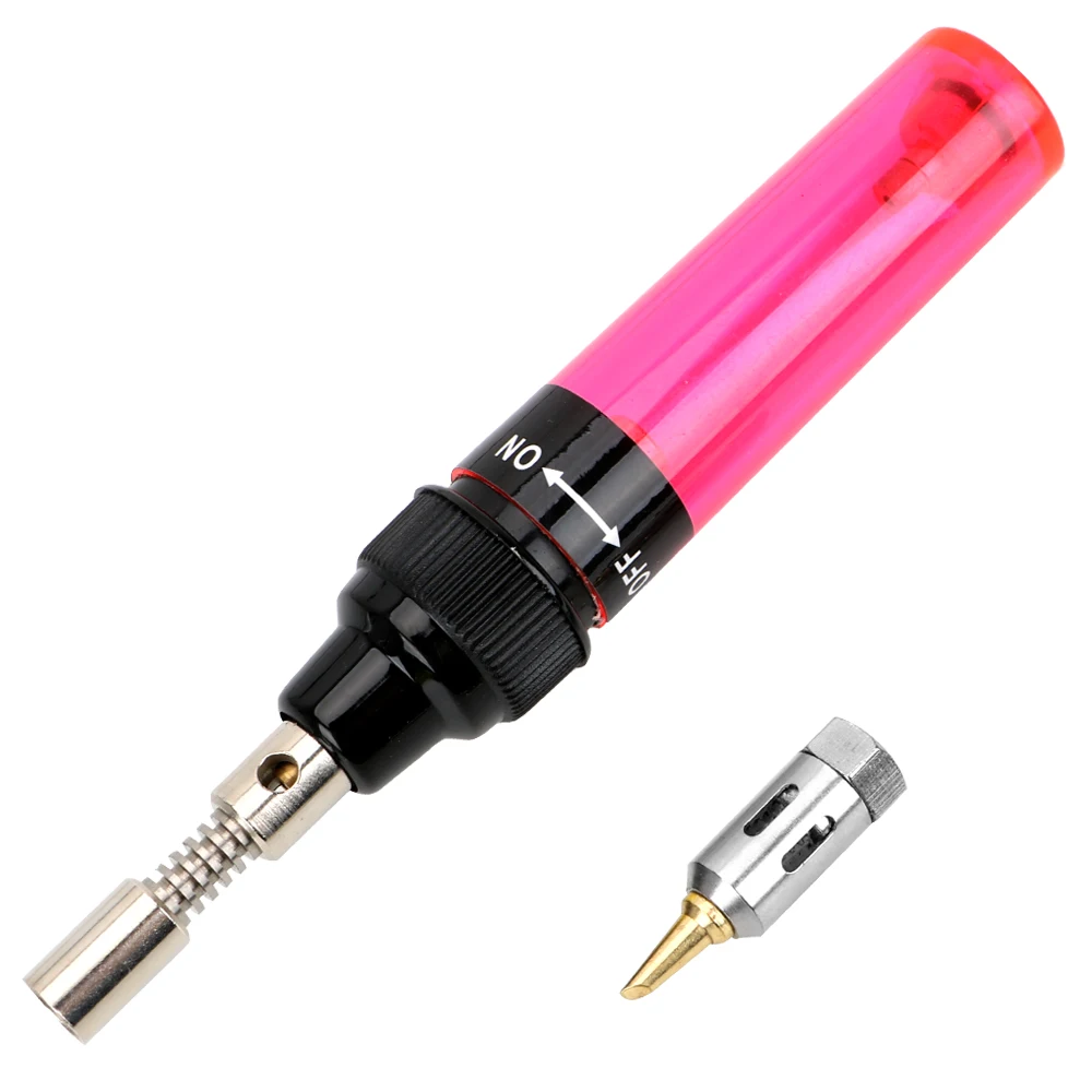 Rose Red DIYWORK паяльник ручка сварочный инструмент Электрический газовый паяльник пистолет паяльный фонарь беспроводной бутан паяльник - Цвет: Rose Red
