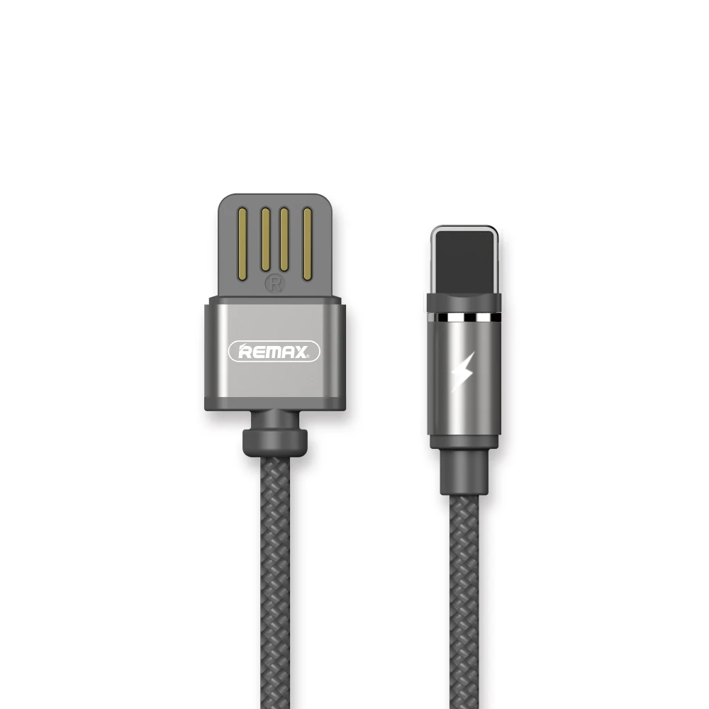 black Remax ткачество Магнитный кабель со светодиодный светильник для iPhone X 5 6 7 8 plus USB устройств мобильный телефон кабель магнит быстрое зарядное устройство кабель - Цвет: black