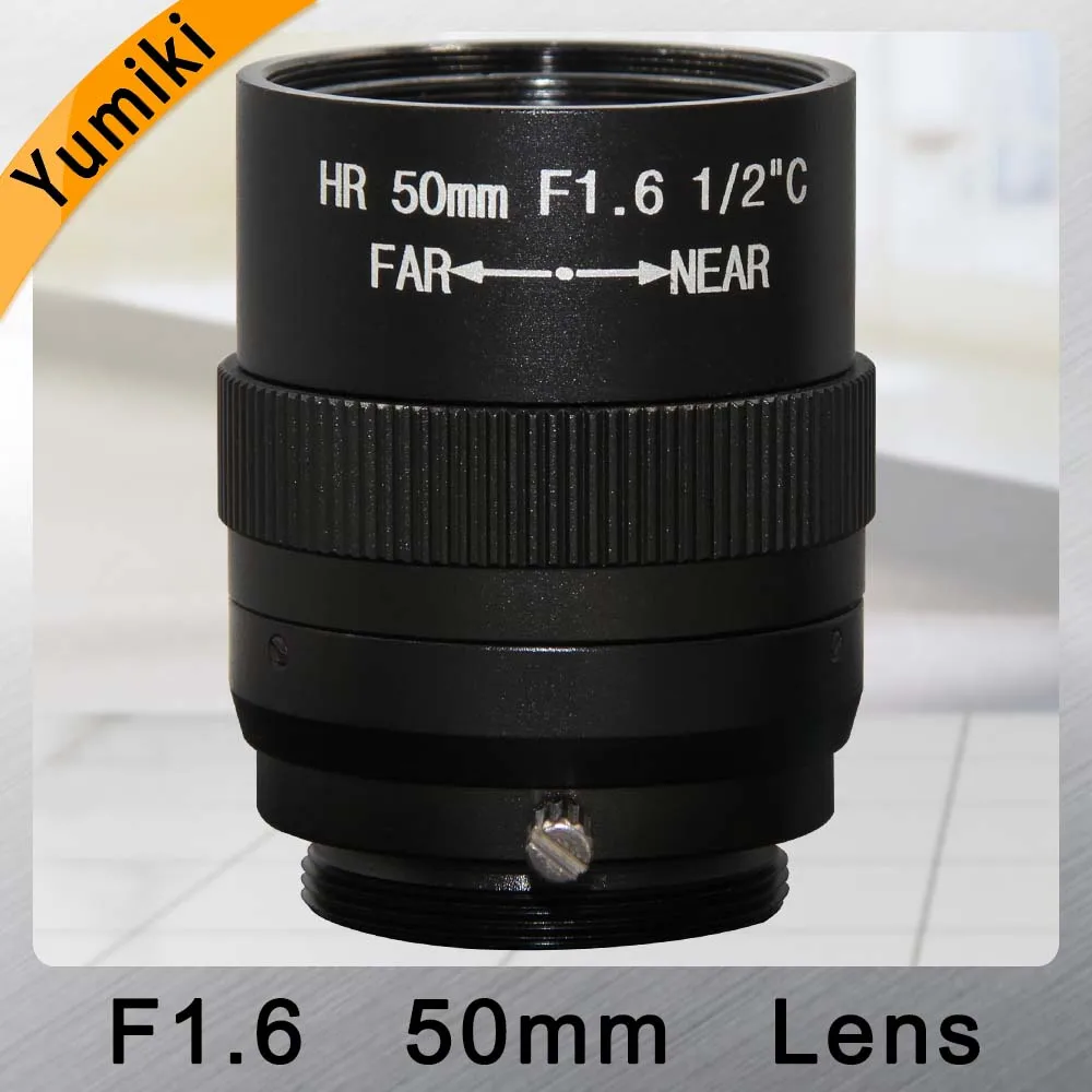 

Yumiki 1.5MP 50mm lens Manual Iris Fixed focal length Lens 1/2" F1.6 C Mount HD Lens for Machine Vision cameras