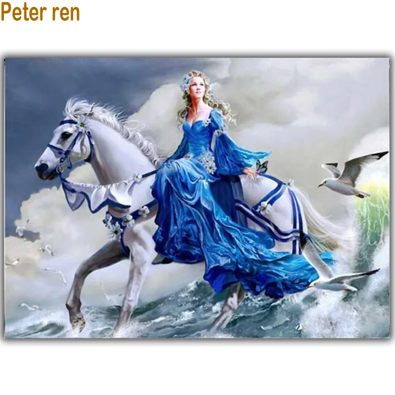 

5d full diamond painting crystal the diamond embroidery princess square diamond mosaic horse picture of rhinestones cross stitch