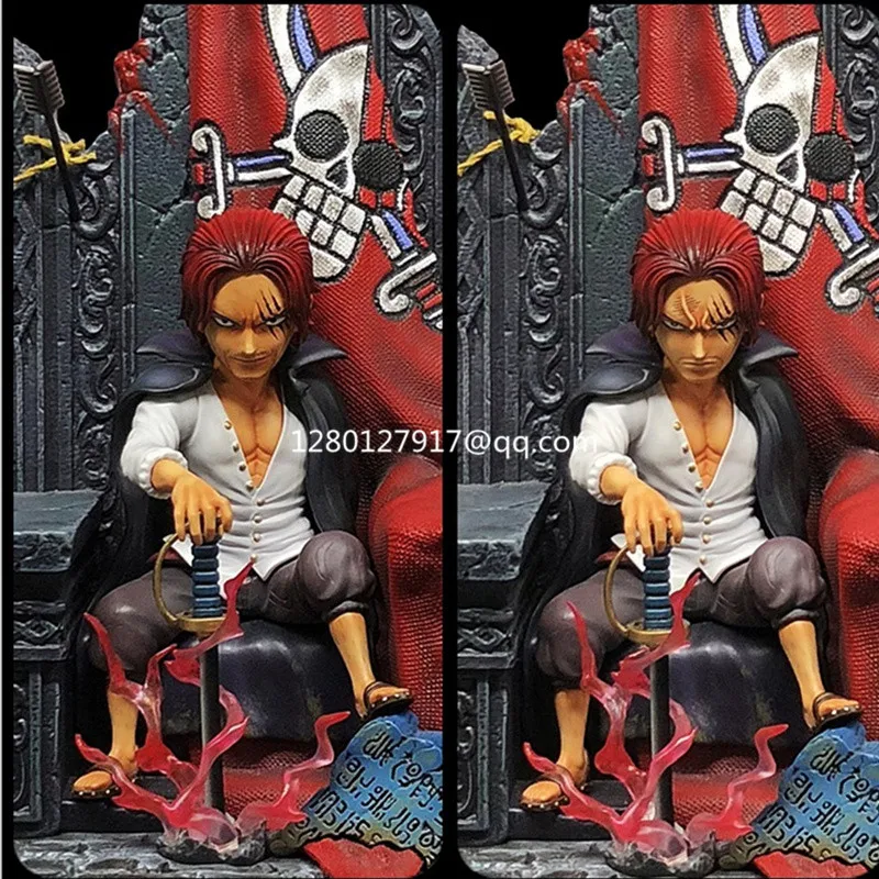 Статуя ONE PIECE Shanks Сидящая полноразмерная портрет красные волосы Пираты Φ бюст GK
