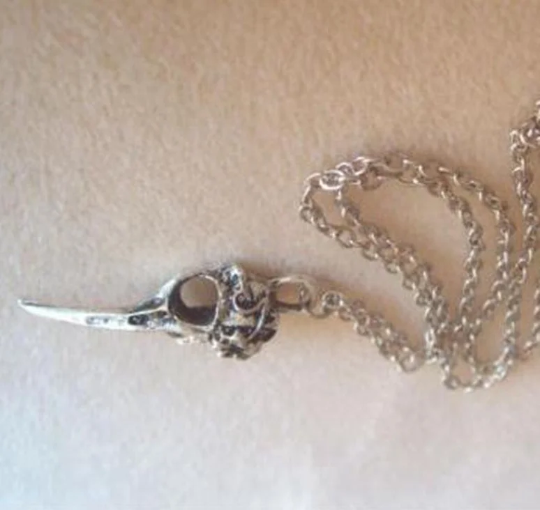 2 шт. Модные Винтажные ожерелья с кулоном Ворон Птица Череп-языческие готические