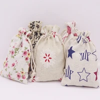 2019 new 50 pcs best selling fashion cotton linen fabric dust candygiftpartyschool bag home sundry kids toy storage bags