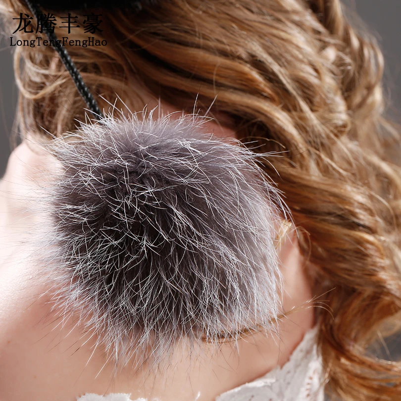 Меховая шапка из натуральной норки вязаные шапочки зимняя меха лисы Pom Poms Кепки