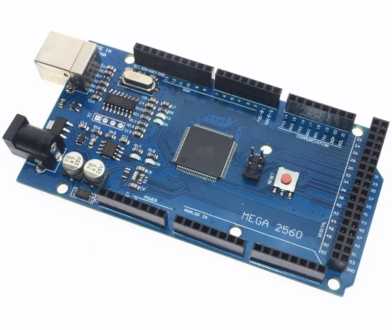 Плата Mega 2560 R3 Mega2560 REV3 (ATmega2560 16AU CH340G) на USB кабеле совместимом с arduino [без линии