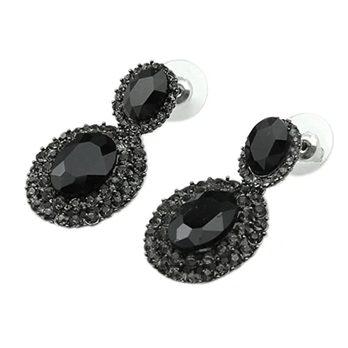 Женские винтажные роскошные овальные массивные серьги со стразами ювелирные