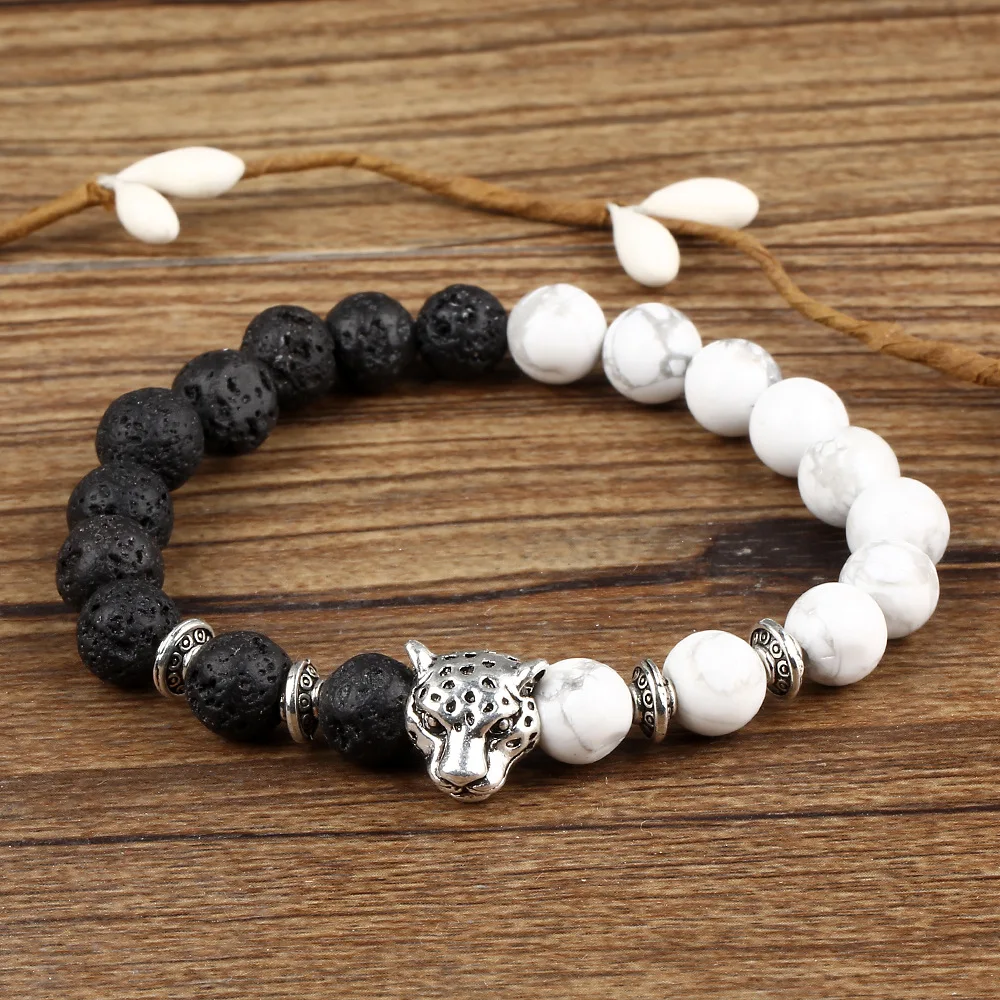 Новый модный браслет из натурального камня лавового с молитвенными бусинами
