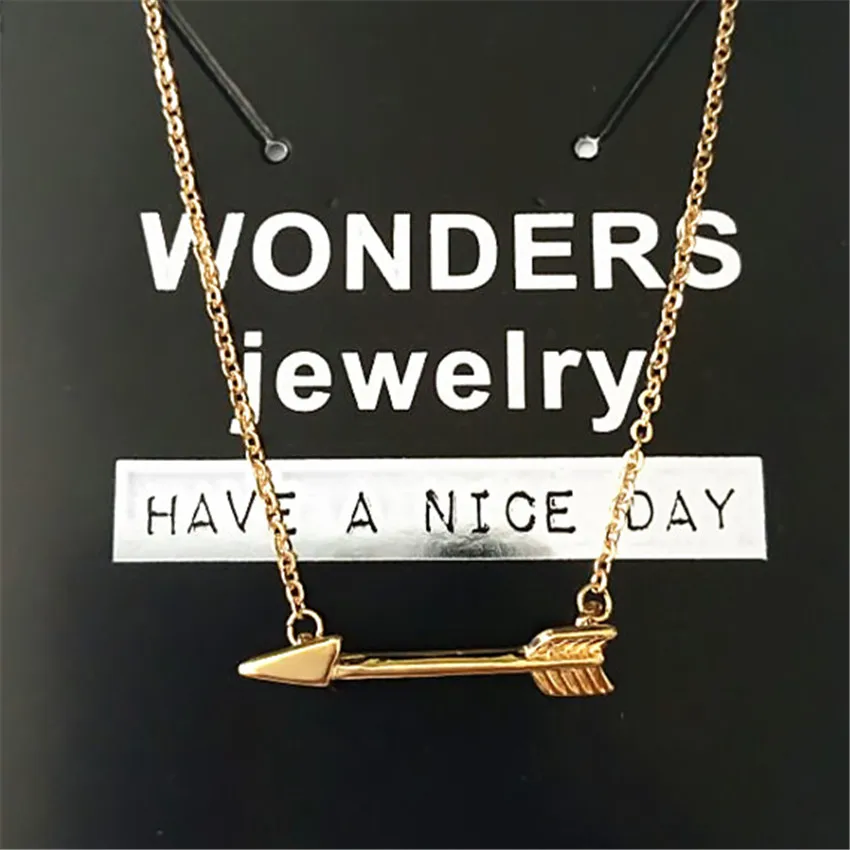 V притягивающее ожерелье макси с горизонтальной стрелкой винтажное ювелирное