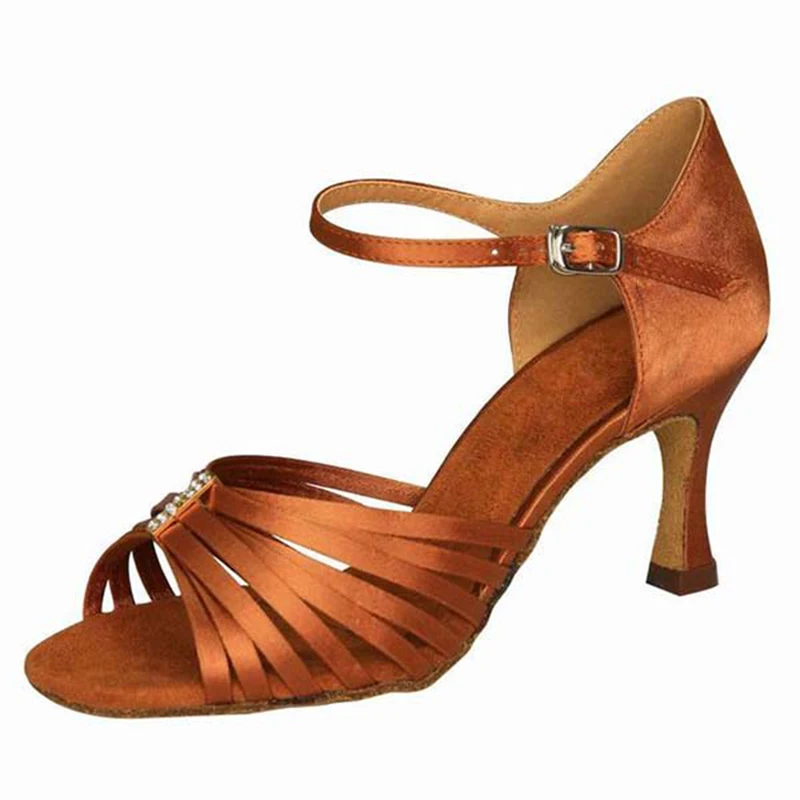 Цвет хаки коричневый черный серебристый размеры США 4 12 Zapatos De Baile высота каблука 7