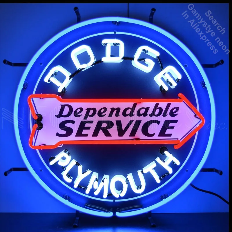 Неоновая вывеска для DODG надежный сервис неоновая трубка Plymou ручная работа