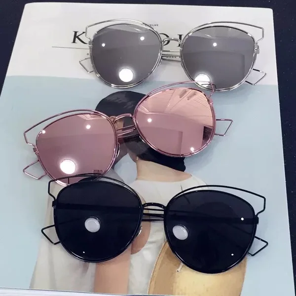 Очки солнцезащитные женские в стиле ретро брендовые дизайнерские зеркальные