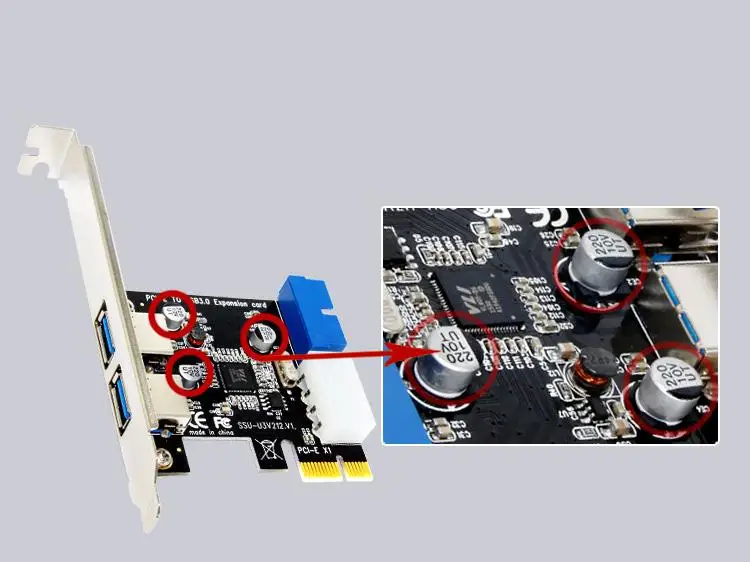 Внешний 2 порта USB3.0 хаб внутренний 19pin заголовок PCI-E карта 4pin IDE разъем питания