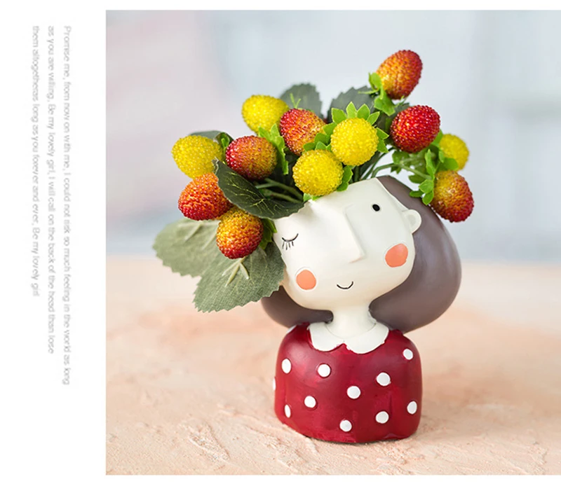 Горшок для растений домашнего декора милый горшок девочек Настольная Ваза