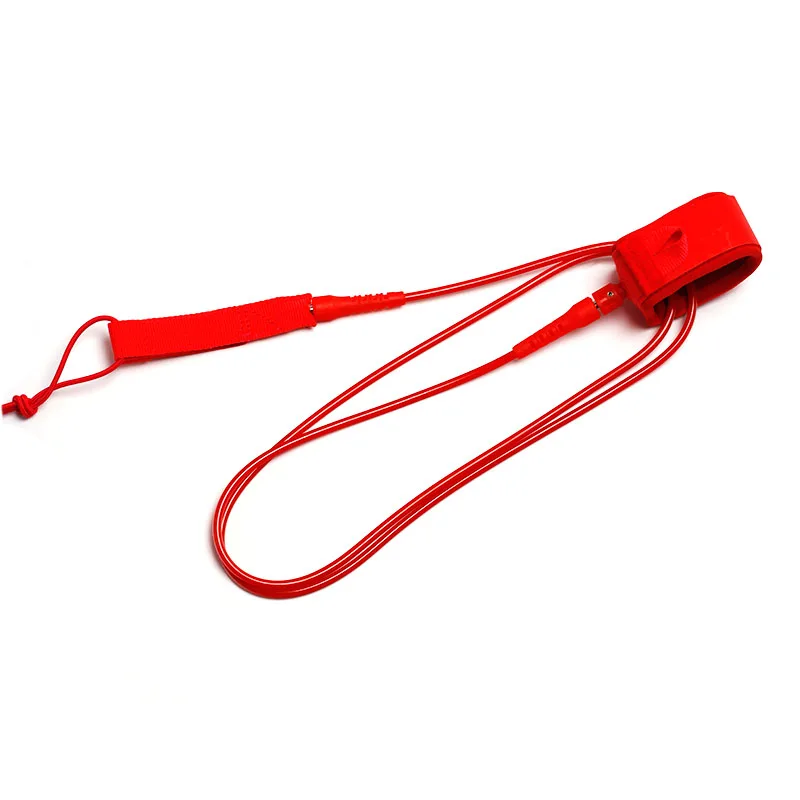 Red TPU Surfboard Leash 6 to 12 Feet, 7mm Thickness Double