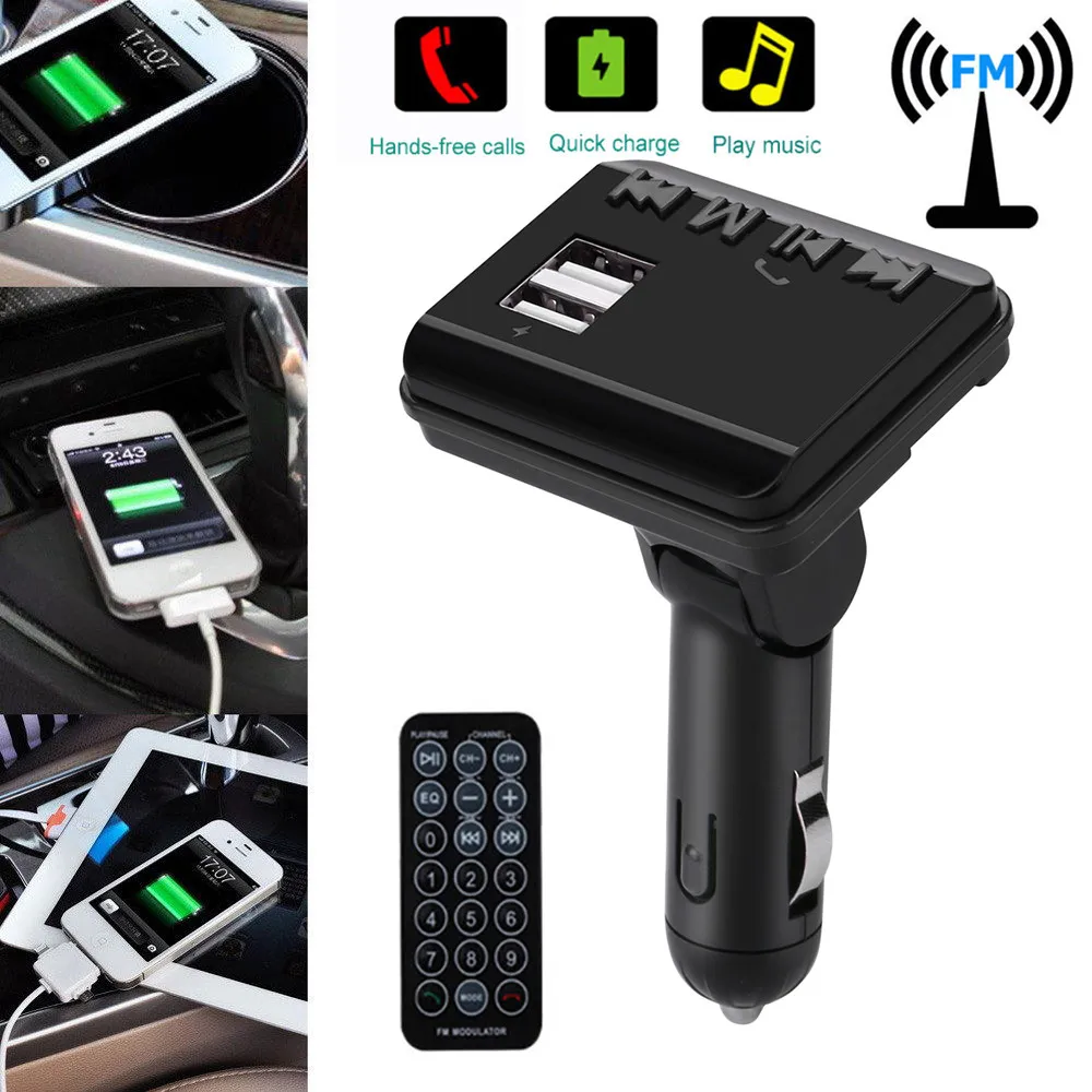 Lcd Автомобильный MP3-плеер автомобильный комплект громкой связи беспроводной двойной USB зарядное устройство Поддержка tf-карты мобильный телефон автомобильное зарядное устройство