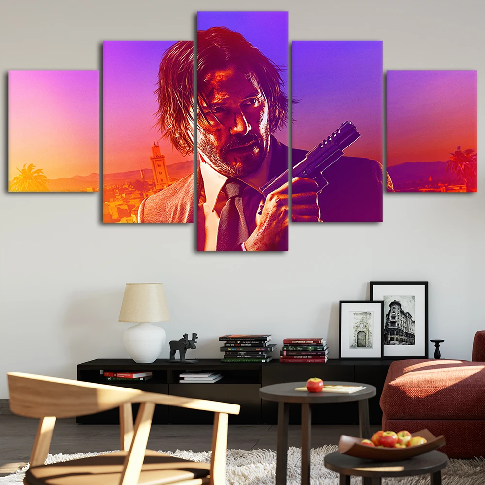 John Wick Холст Плакаты украшения для дома стены искусства рамки 5 шт. картины