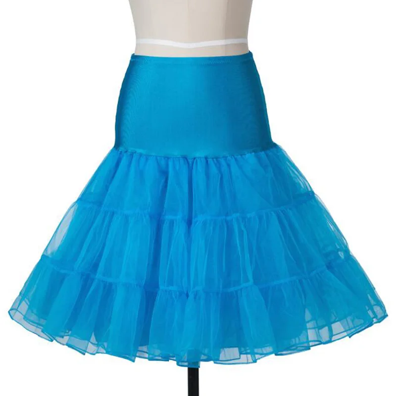 Light Blue Белая и зеленая юбка из тюля пышный подъюбник с высокой талией юбка в стиле "Ретро" Лолита качели Винтаж 50 s 60 s рокабилли Кринолин Нижняя юбка - Цвет: Light Blue