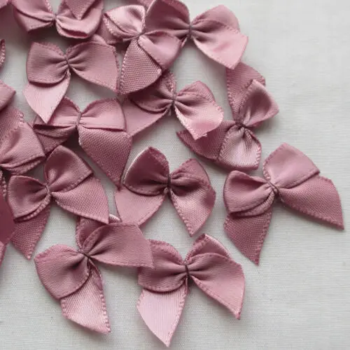 MAUVE 20 шт. 25*20 мм мини цветы из атласной ленты луки подарок крафтовые украшения на свадьбу Upick - Цвет: MAUVE