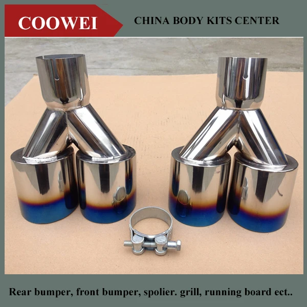 Выхлопная труба с двумя наконечниками универсальный глушитель из нержавеющей