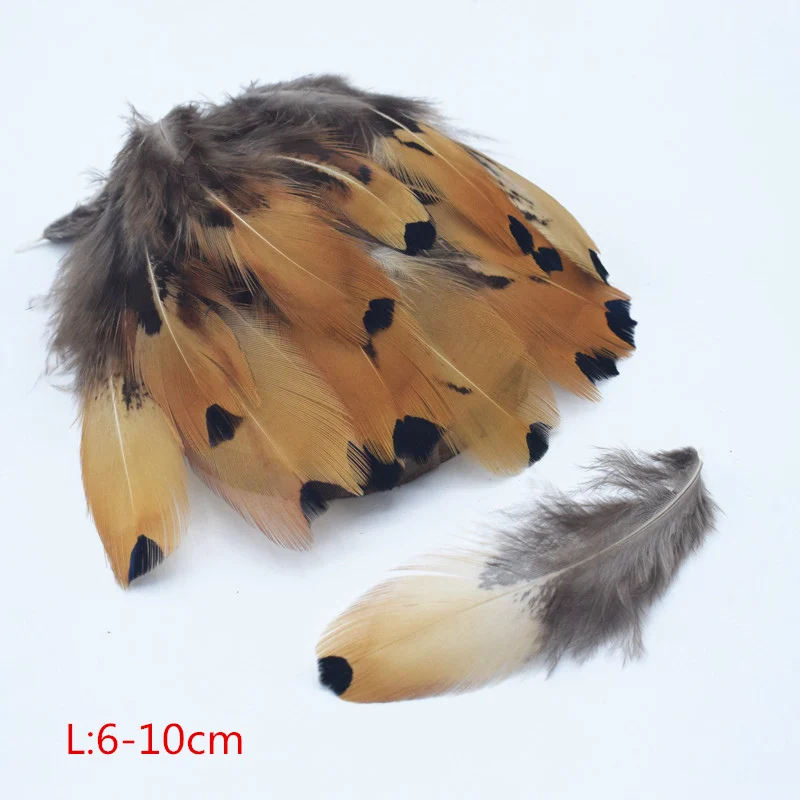 natural 6-10cm 20 шт./лот качество натурального фазана перо DIY Ювелирный колокол платье для танцев украшения - Цвет: natural 6-10cm