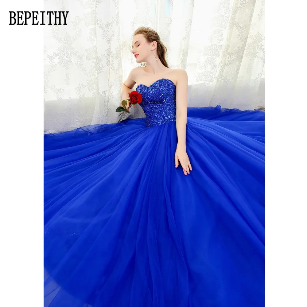 Женское вечернее платье BEPEITHY Тюлевое бальное до пола с бисером и блестками темно