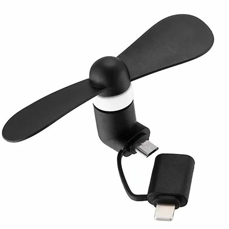 Портативный охлаждающий мини-вентилятор USB 2 в 1 вентилятор сотового телефона для