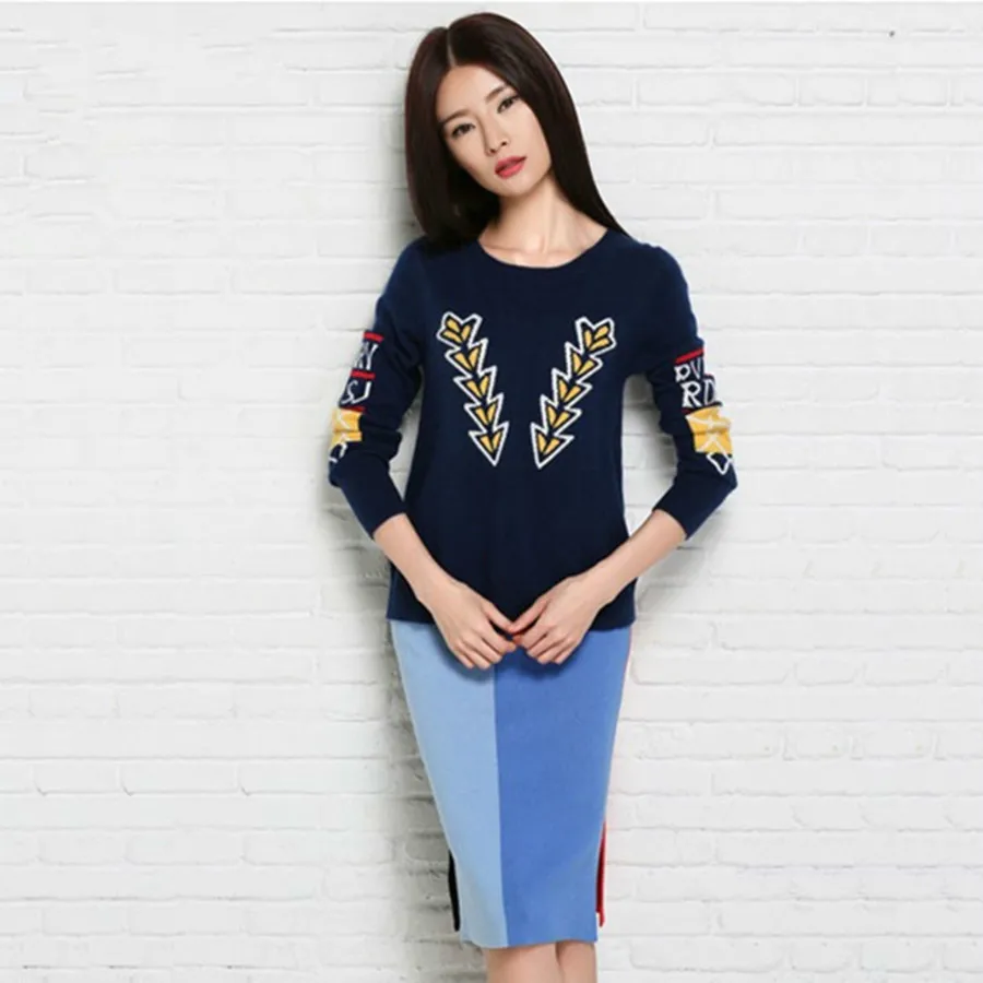 korean fashion spring and autumn new collar cashmere sweater wool women coat sleeve jacquard drop deflection | Женская одежда