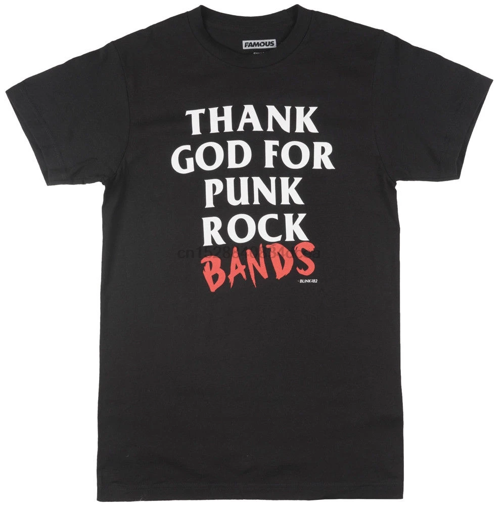 Хлопковая мужская футболка Blink 182 с надписью Thank God For Punk Rock Bands |