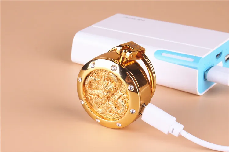 Creative Electronic Heating wire Lighter Keychain USB Lighter Reusable Charger Cigarette Lighter Gadgets for Men Multi-pattern