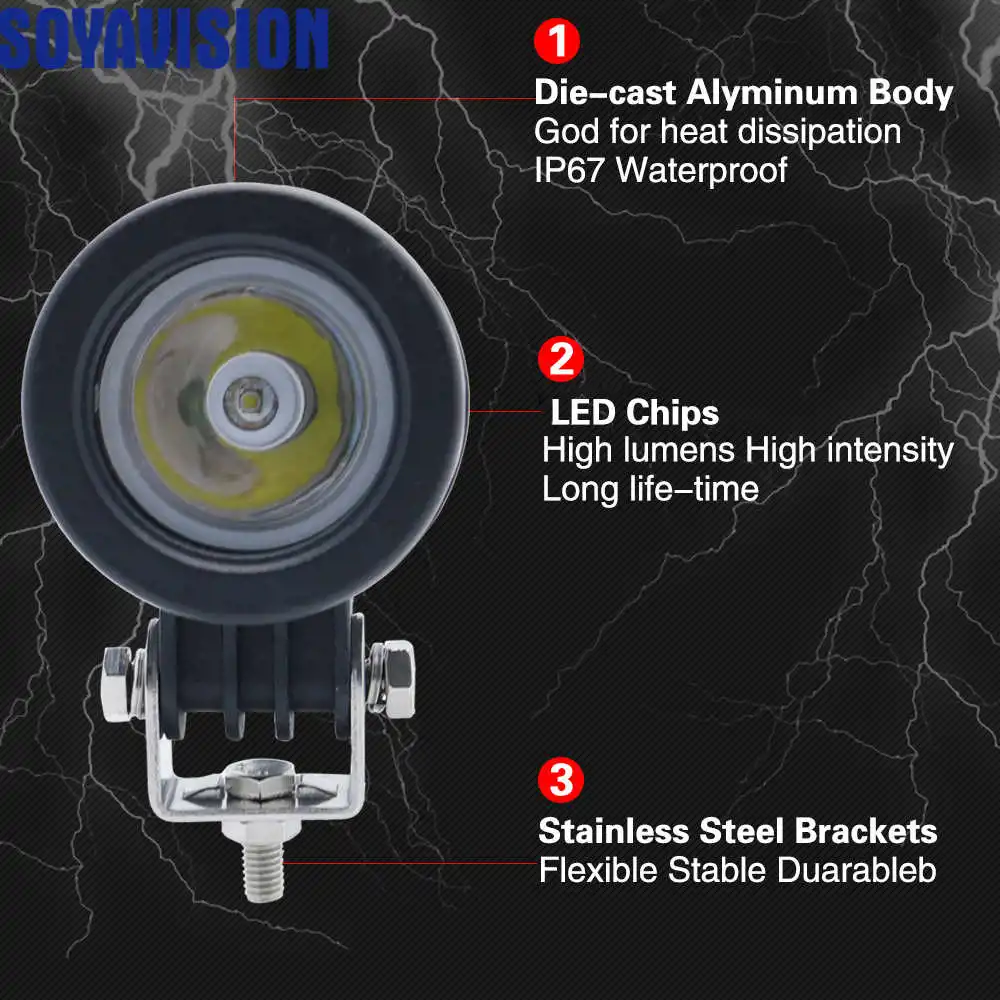 2 'ཆ Вт светодиодный рабочий светильник для внедорожников s spot/flood 12v 24v