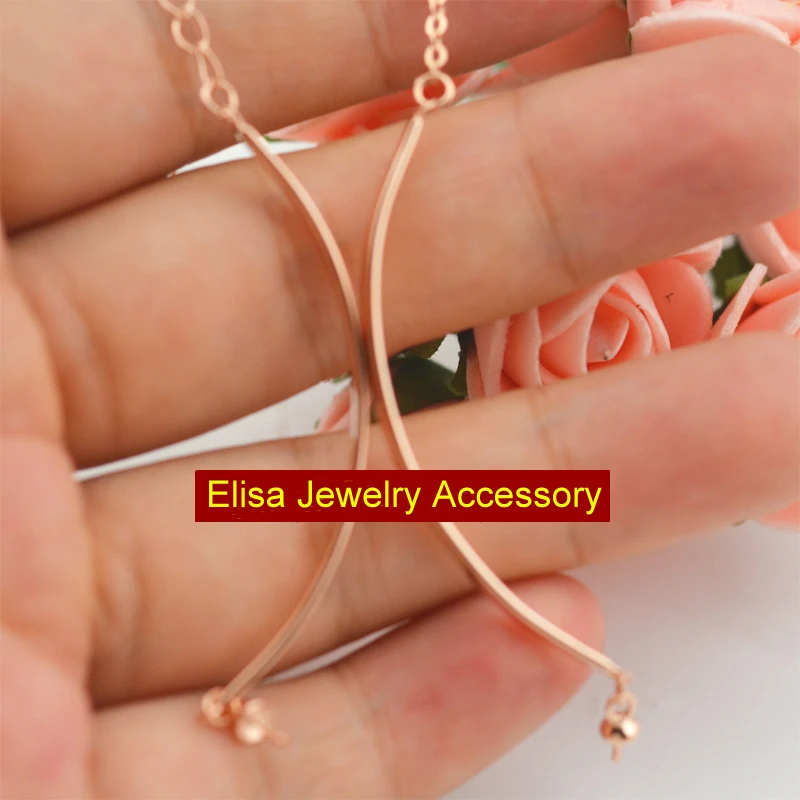 Rose Gold Color Браслет из стерлингового серебра 925 пробы Сделай Сам женские жемчужные компоненты для украшений Серебряный и Золотой Цвет Браслет Полуфабрикаты Аксессуар 3 шт - Цвет: Rose Gold Color