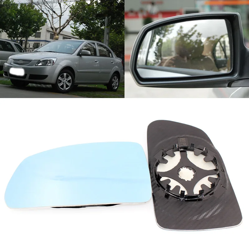 

For KIA Rio 2006-2011 Side View Door Mirror Blue Glass With Base Heated 1 Pair