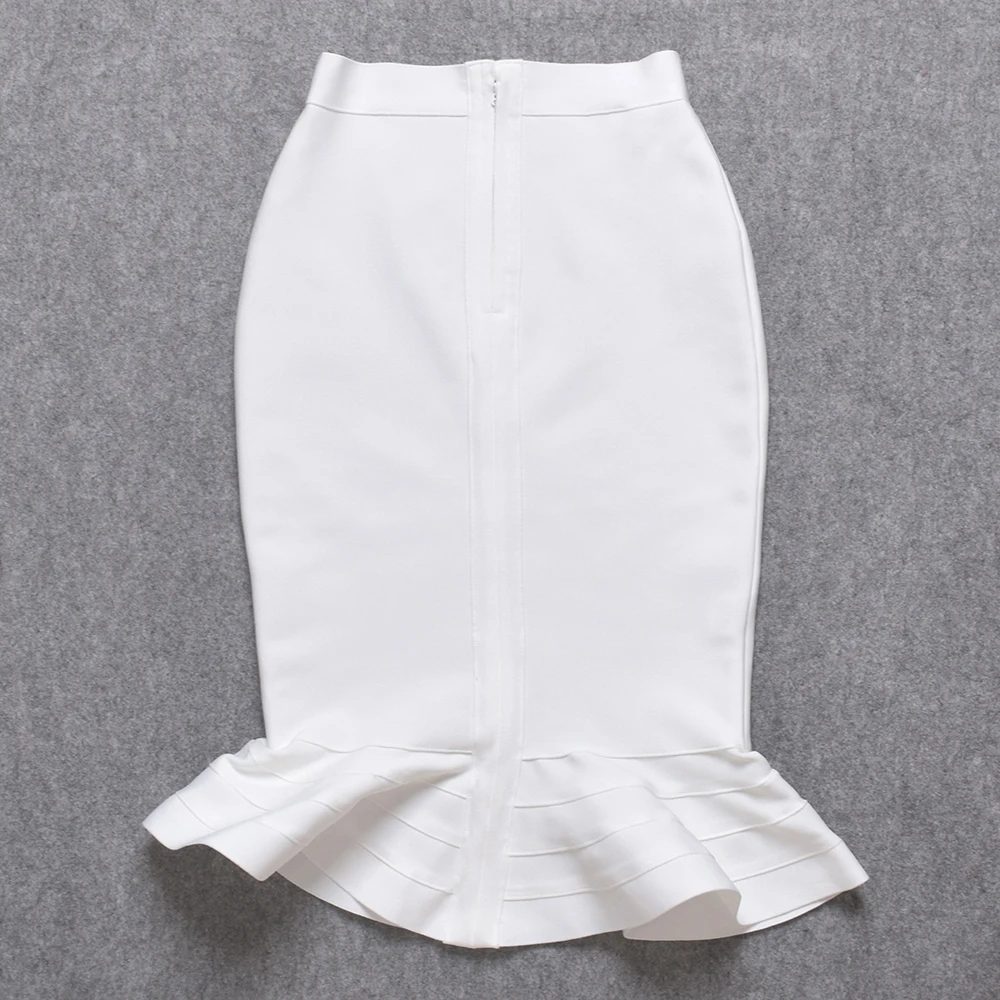 red new fashion high waist mermaid trumpet elastic knitted sexy women peplum pencil knee length bandage bodycon skirt