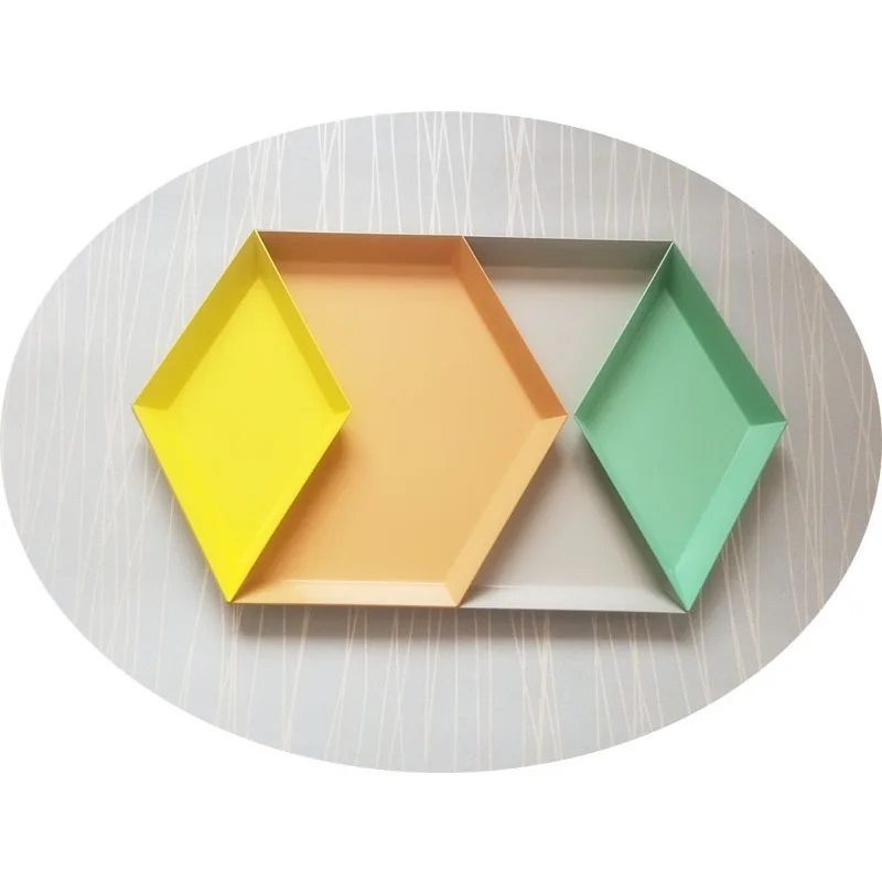 Геометрический металлический Алмазный шестиугольный лоток|Лотки для хранения| |