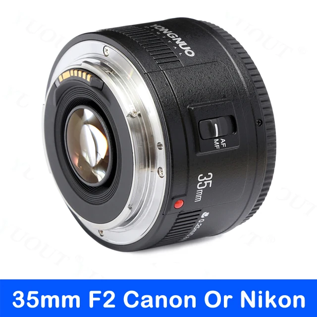 35 мм F2 объектив камеры для Nikon Canon EOS YN35MM объективы AF MF широкоугольный объектив для 600D 60D 5DII 5D 500D 400D 650D
