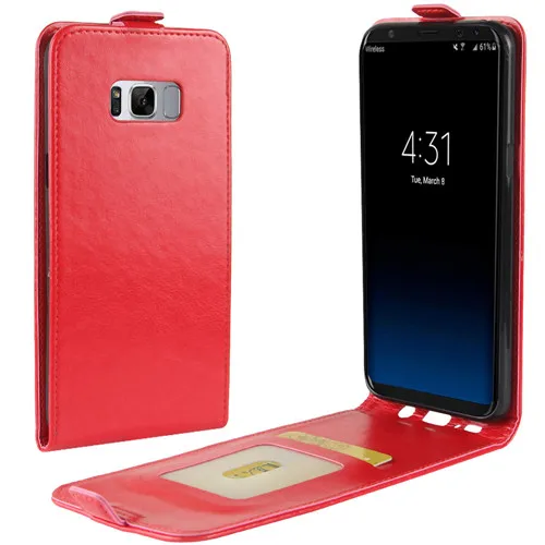Умный чехол для samsung S8 чехол из искусственной кожи для S8+ откидная крышка для samsung Galaxy S8 чехол для samsung Galaxy S8 Plus чехол - Цвет: for Red