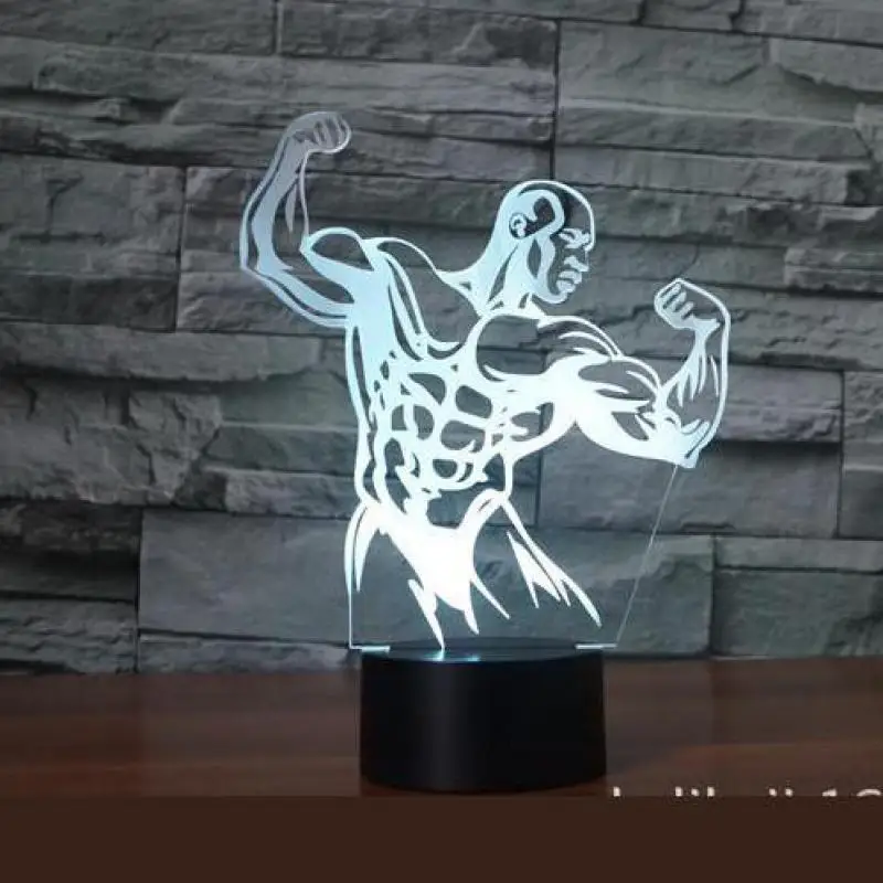 Светодиодные лампы для фитнеса акриловые 3d светильники с 7 цветными пультами