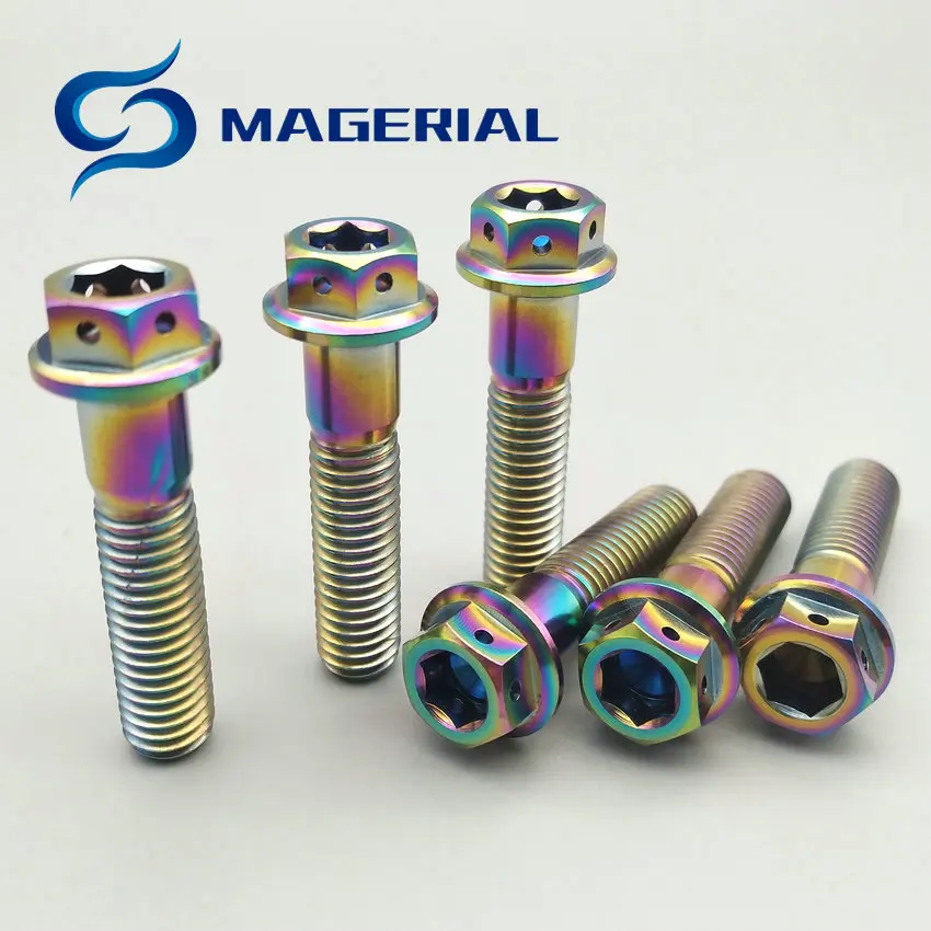 Титановые болты M6 M8x15mm 55mm DIY MTBHollow Фланцевая головка внешняя Шестигранная