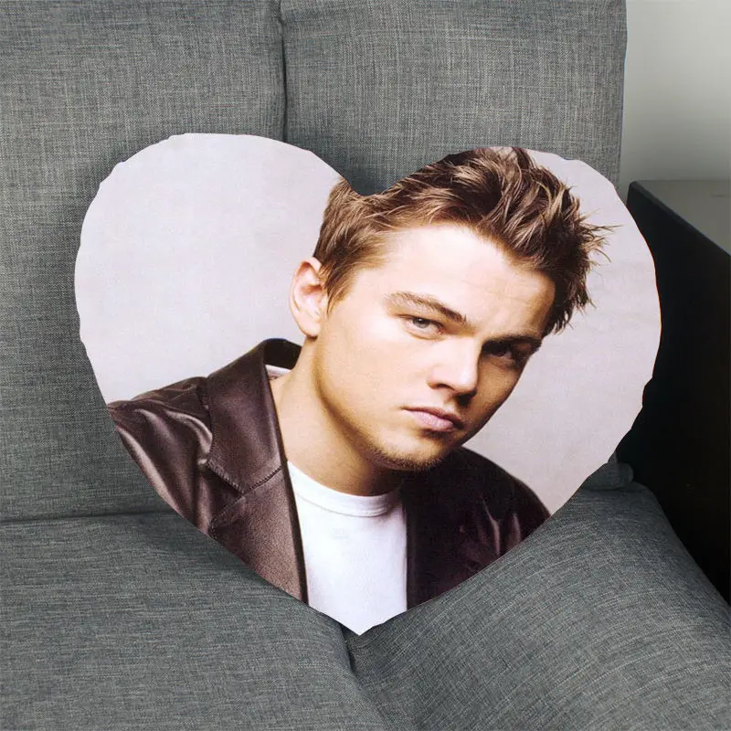10 Наволочка Leonardo DiCaprio в форме сердца, атласная тканевая подушка, чехол для дома, спальни, свадебное украшение, наволочки - Color: 10
