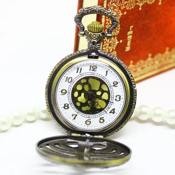 Best Service Fashion vine pocket watch for woman hot sale alloy bronze big round face Bronze quartz analog lady Price | Наручные часы
